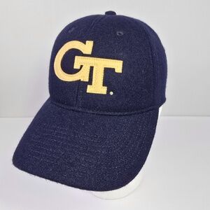 Vintage Georgia Tech Yellow Jackets Wool Leather Strapback Hat